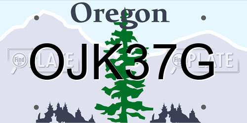 OJK37G Oregon License Plate