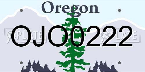OJO0222 Oregon License Plate