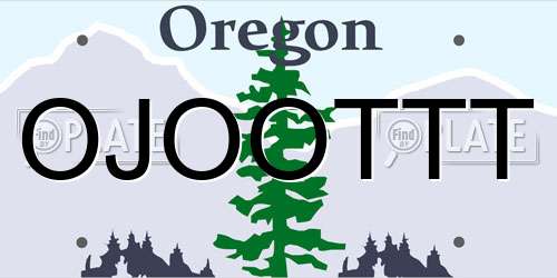 OJOOTTT Oregon License Plate