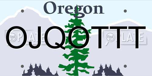 OJQOTTT Oregon License Plate
