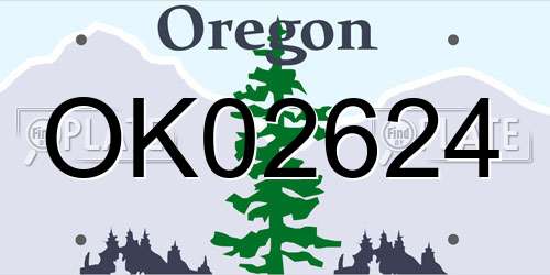 OK02624 Oregon License Plate