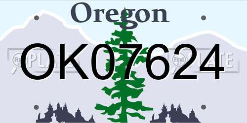 OK07624 Oregon License Plate