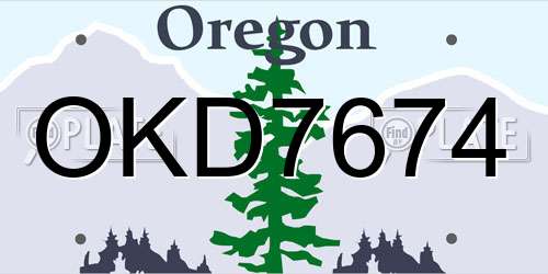 OKD7674 Oregon License Plate