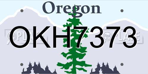 OKH7373 Oregon License Plate