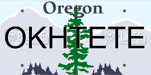 OKHTETE Oregon License Plate