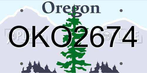 OKO2674 Oregon License Plate