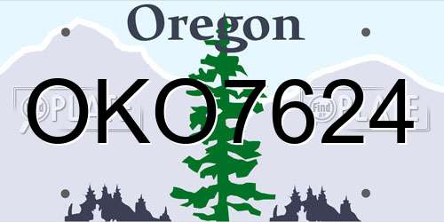 OKO7624 Oregon License Plate