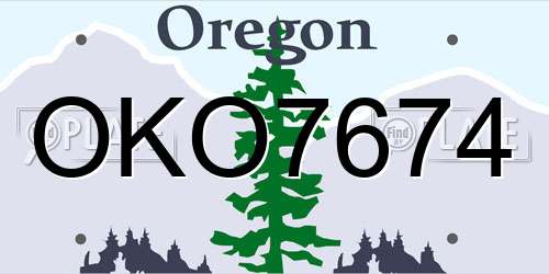 OKO7674 Oregon License Plate