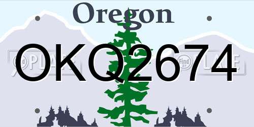 OKQ2674 Oregon License Plate