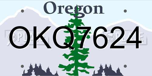 OKQ7624 Oregon License Plate