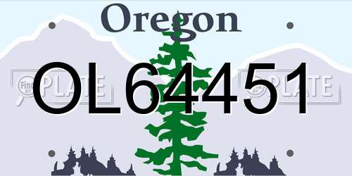 OL64451 Oregon License Plate