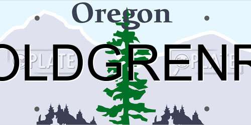 OLDGRENR Oregon License Plate