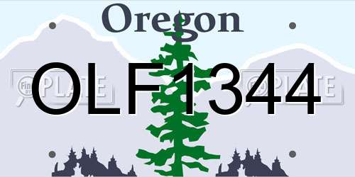 OLF1344 Oregon License Plate