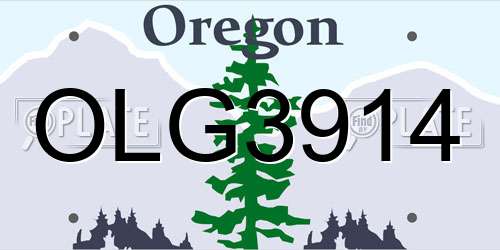 OLG3914 Oregon License Plate