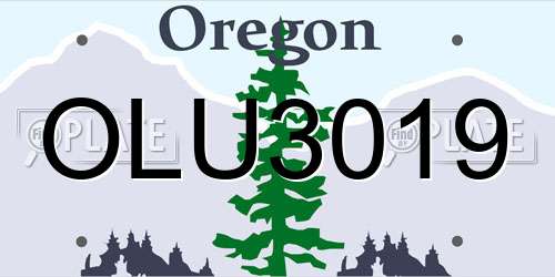 OLU3019 Oregon License Plate