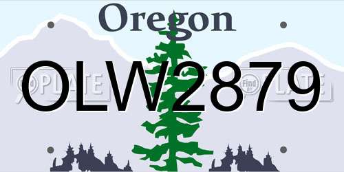 OLW2879 Oregon License Plate