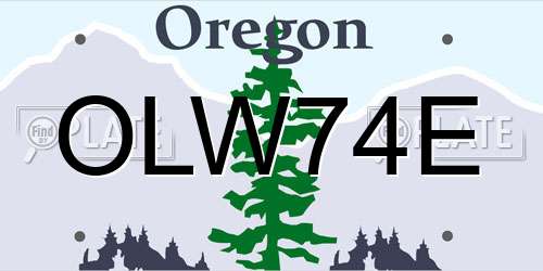OLW74E Oregon License Plate