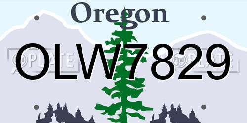 OLW7829 Oregon License Plate