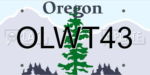 OLWT43 Oregon License Plate