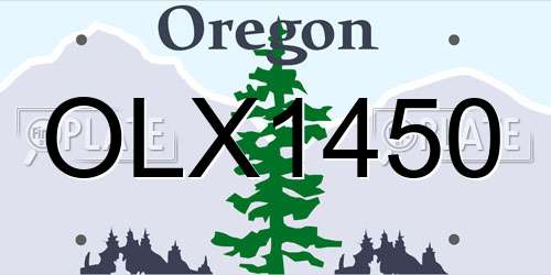 OLX1450 Oregon License Plate