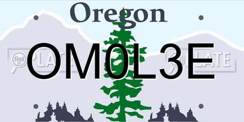 OM0L3E Oregon License Plate