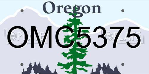 OMC5375 Oregon License Plate