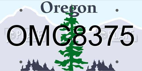 OMC8375 Oregon License Plate