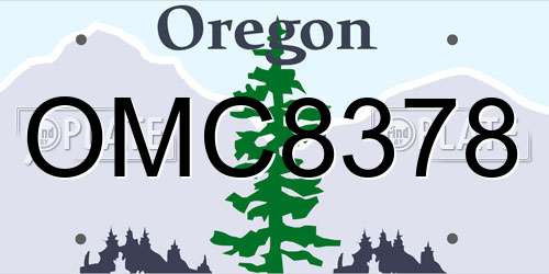 OMC8378 Oregon License Plate