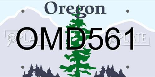 OMD561 Oregon License Plate