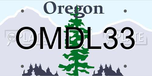 OMDL33 Oregon License Plate