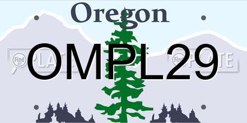 OMPL29 Oregon License Plate