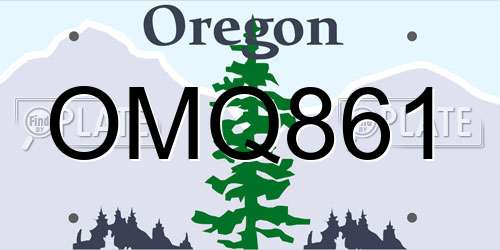 OMQ861 Oregon License Plate
