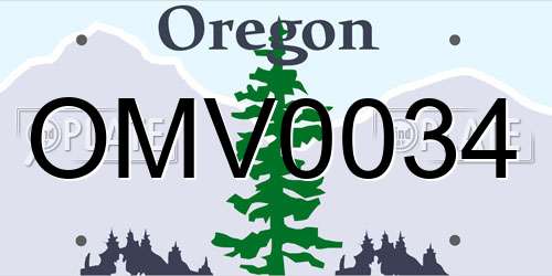 OMV0034 Oregon License Plate