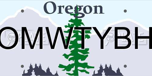 OMWTYBH Oregon License Plate