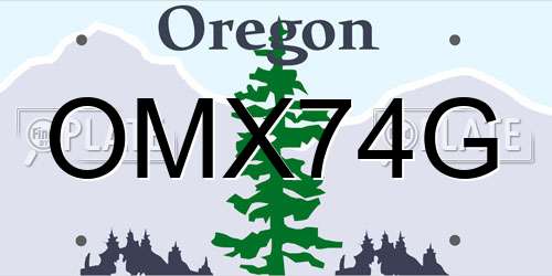 OMX74G Oregon License Plate
