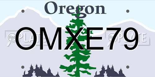 OMXE79 Oregon License Plate