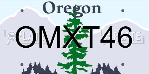 OMXT46 Oregon License Plate