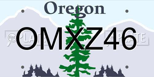 OMXZ46 Oregon License Plate