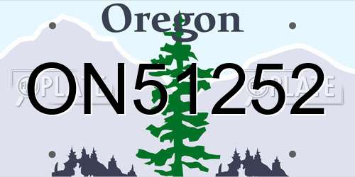 ON51252 Oregon License Plate