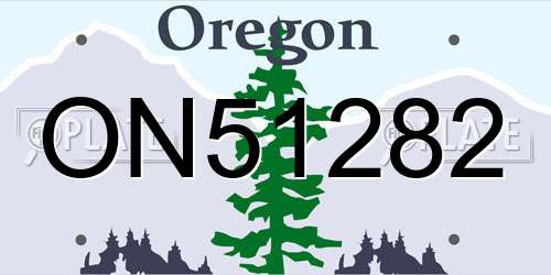 ON51282 Oregon License Plate