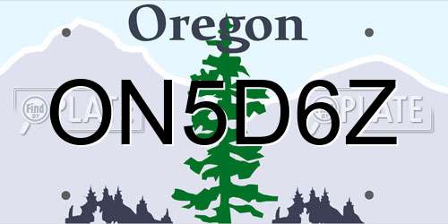 ON5D6Z Oregon License Plate