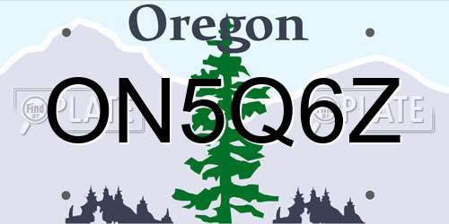 ON5Q6Z Oregon License Plate