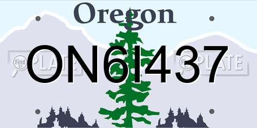 ON6I437 Oregon License Plate