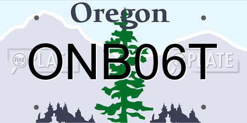 ONB06T Oregon License Plate