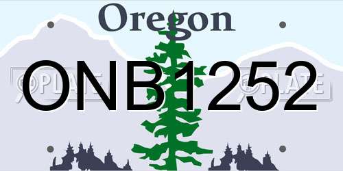 ONB1252 Oregon License Plate