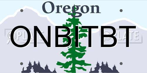 ONBITBT Oregon License Plate