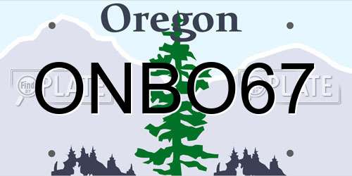 ONBO67 Oregon License Plate