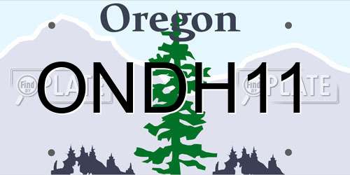 ONDH11 Oregon License Plate