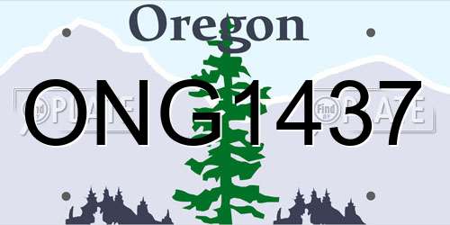 ONG1437 Oregon License Plate