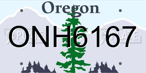 ONH6167 Oregon License Plate
